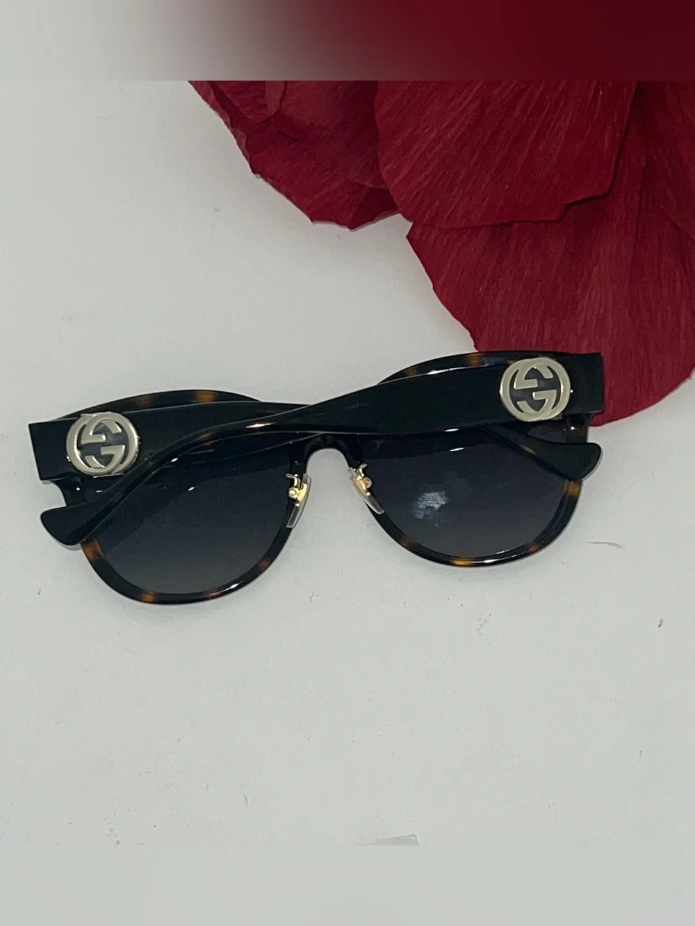 Gucci 56mm Square Sunglasses In Havana Gray New Without Case - Unisex - Reemoly